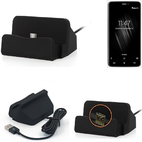 K-S-Trade Dockingstation für Cubot Max Docking Station Micro USB Tisch Lade Dock Ladegerät Charger inkl. Kabel zum Laden und 