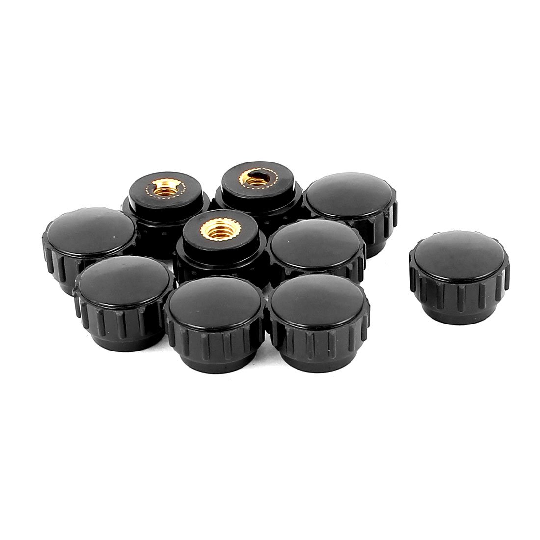 Sourcingmap Plastic Knurled Round Head Clamping Knob Handle M6 Thread 10pcs Black