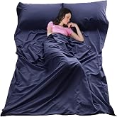 Sleeping Bag Liner All-Season Travel Sleep Sack for Adults | Lightweight &amp; Breathable,for Backpacking &amp; Camping,Hotel &amp; Hostel Barrier,Machine Washable,3 Sizes