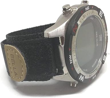 Correa de Velcro para Reloj con Anillo de Acero Inoxidable de 18 mm, Color Negro