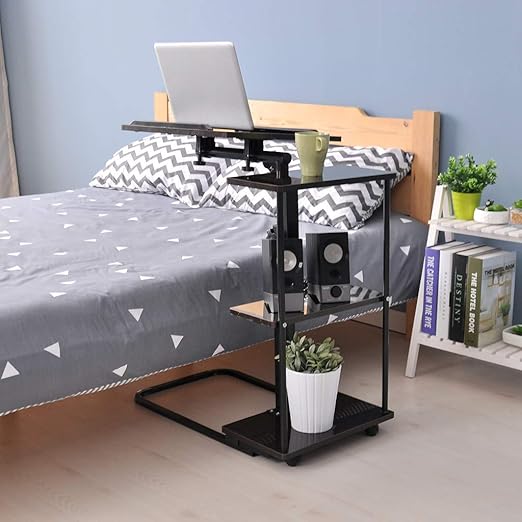 Portable Adjustable Height Laptop Computer Stand Desk Bed Side Reading Table Light Weight Ergonomic Tv Bed