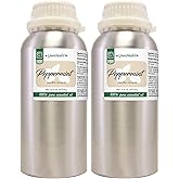 GreenHealth Peppermint Essential Oil โ 2 Pack (16 fl oz Each) โ 100% Pure & Uncut โ Strong Menthol Scent โ Aluminum Bottles for Diffusers, Cleaning, DIY Use