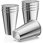 ENCYS Set of 8 Stainless Steel Cups,12oz Stainless Steel Kids Cups,Stackable Metal Drinking Cups for Home, Party, Camping, Outdoor