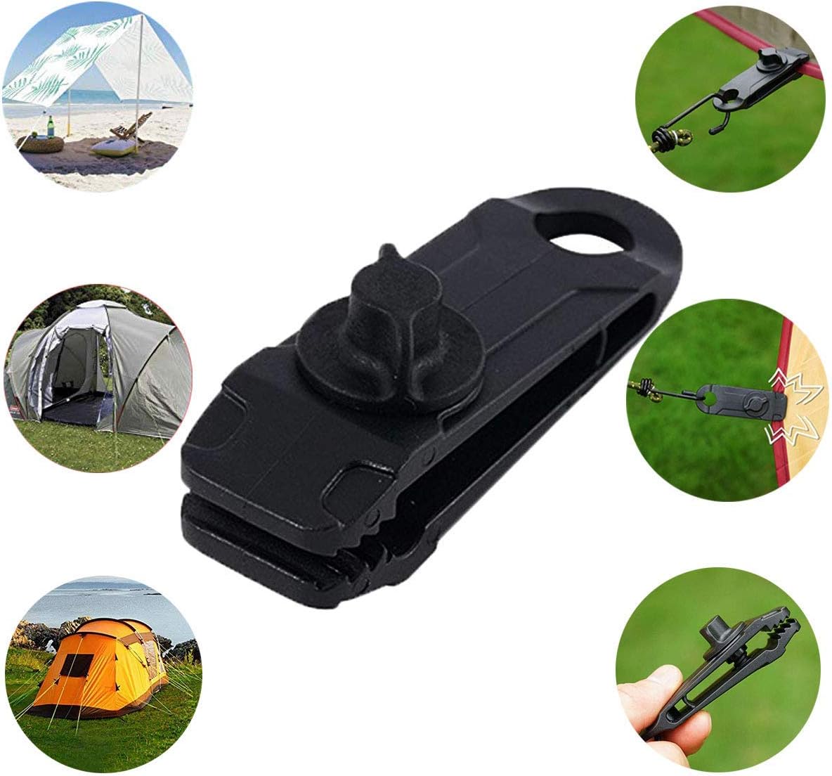 12pcs Tarp Canvas Clips Heavy Duty Lock Grip Clamps Thumb Screw Tent Clip Awning Clamp Set Jaw Tent Snaps Tarps Canopies and Covers Locking Clamp Design for Outdoors Camping Farming Garden Tarps: Sports & Outdoors