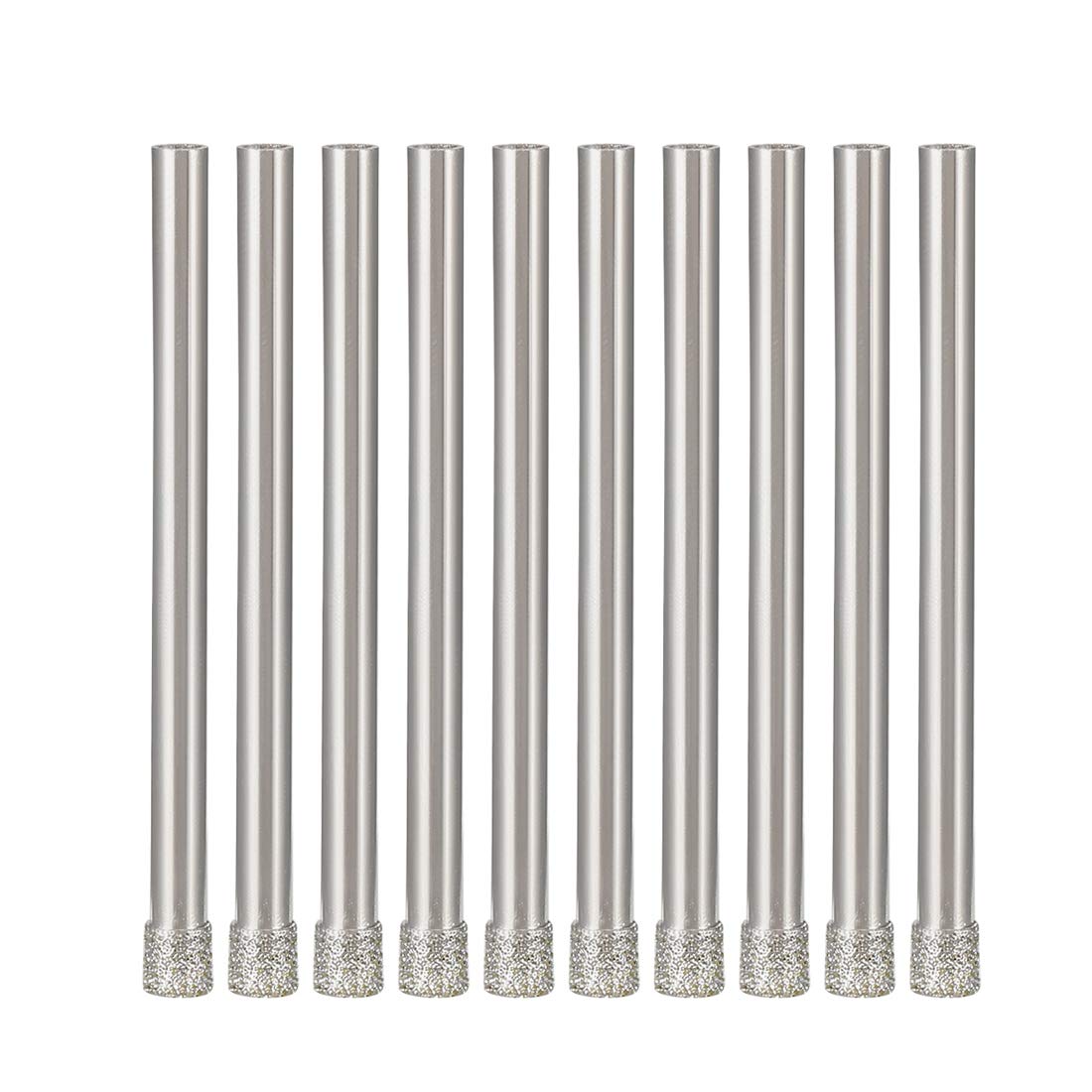 sourcingmap 10PCS 5/32-inch(4mm) Diamond Coated Hole Saw Drill Bits for Glass Ceramic Tile Marble Rock Porcelain Bottles Pots Brick