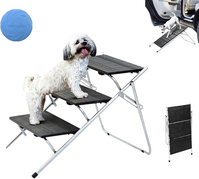 Folding Car Dog Steps Pet Stairs, Portable and Lightweight Dog Car
