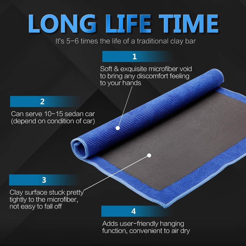 Clay Bar Towel, AutoCare Fine Grade Microfiber Clay Towel Automotive Detailing Towel Clay Bar Alternative for Car Detailing, Creative Gift-Blue, 1 Pack: Automotive