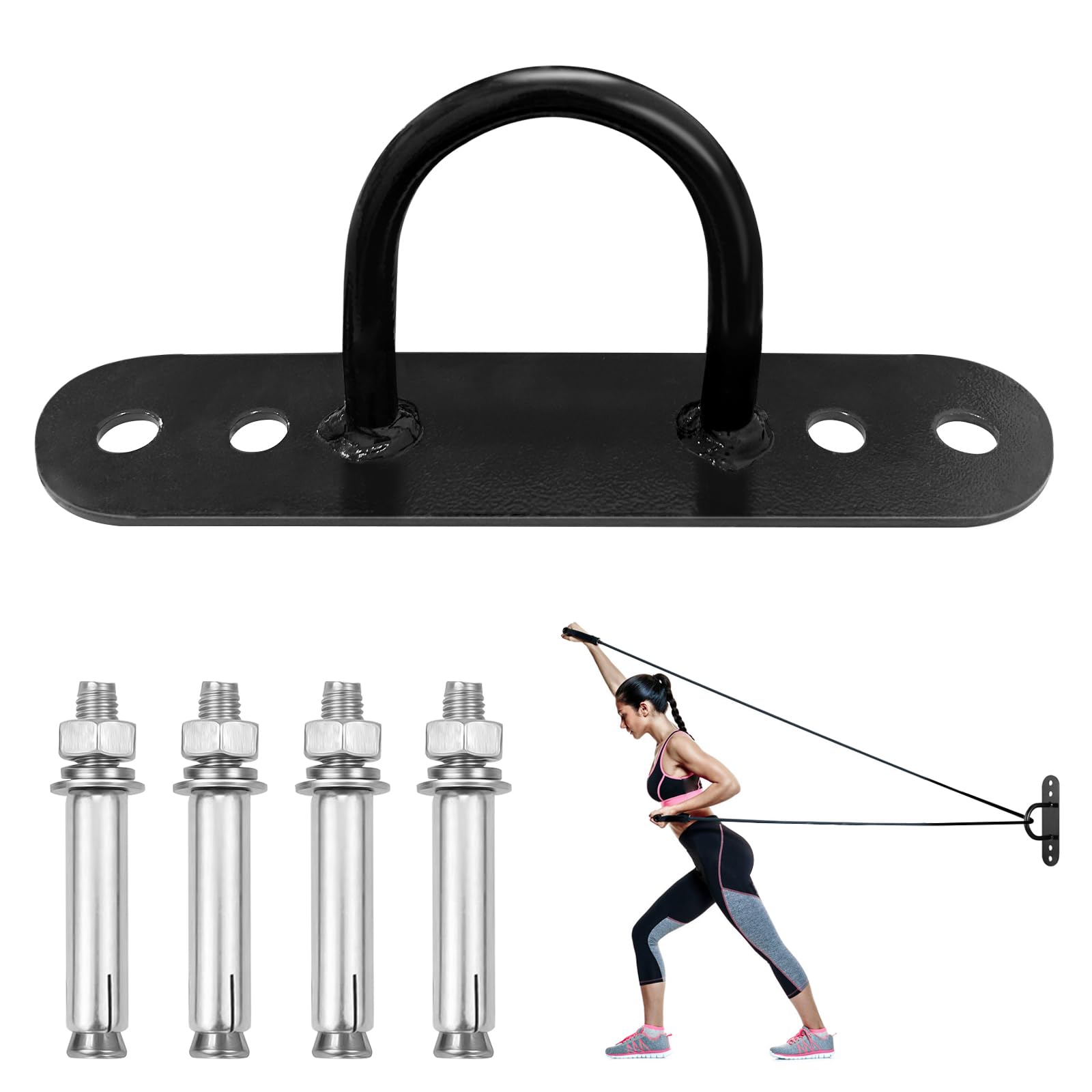 PCKOBEVER Battle Rope Anchor,Wall and Floor Anchor/Mount/Bracket Suspension Straps,Wall Anchor Point Bracket Hook For Strength Training Systems,Yoga Swings,Stretching With Screws