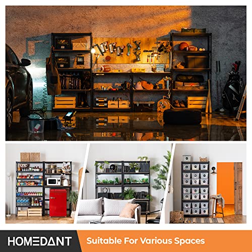 HOMEDANT 5Tier Laminated Metal Shelving Unit Adjustable Garage Storage