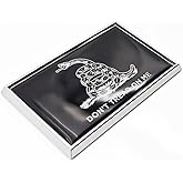 Perdecor Black Don't Tread On Me Gadsden Flag Sticker Emblem Decal Car Chrome Flags, 2 Pack, 3 x 2 inches