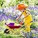 Costzon Kids Metal Wheelbarrow, Yard Rover Steel Tray, Metal Construction Toys Kart, Tote Dirt/Leaves/Tools in Garden for Toddlers, Red