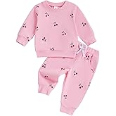 Afunbaby Spring Baby Girl Clothes Toddler Girl Outfit Crewneck Sweatshirt Long Sleeve Shirt Pants Winter Clothing Set