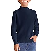 Haloumoning Boys Turtleneck Sweater Kids Fashion Long Sleeve Knit Pullover Sweaters 5-14 Years