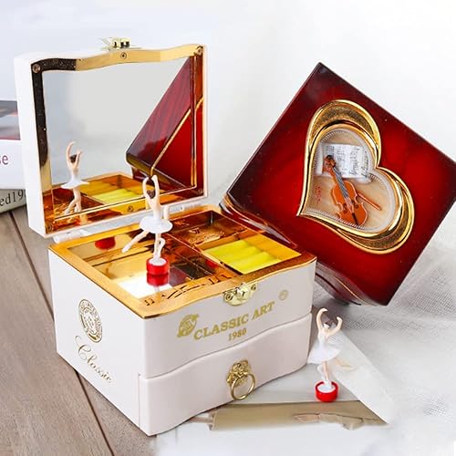 Musical Jewellery Box with Classic Rotating Ballerina Dancer Music