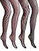 Vero Monte 4 Pairs Women's Hollow Out Patterned Fishnet Pantyhose Tights