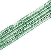 Genuine Green Aventurine Tube Cylinder 4x13mm 15"/Strand Stone Loose Beads for Jewelry Making