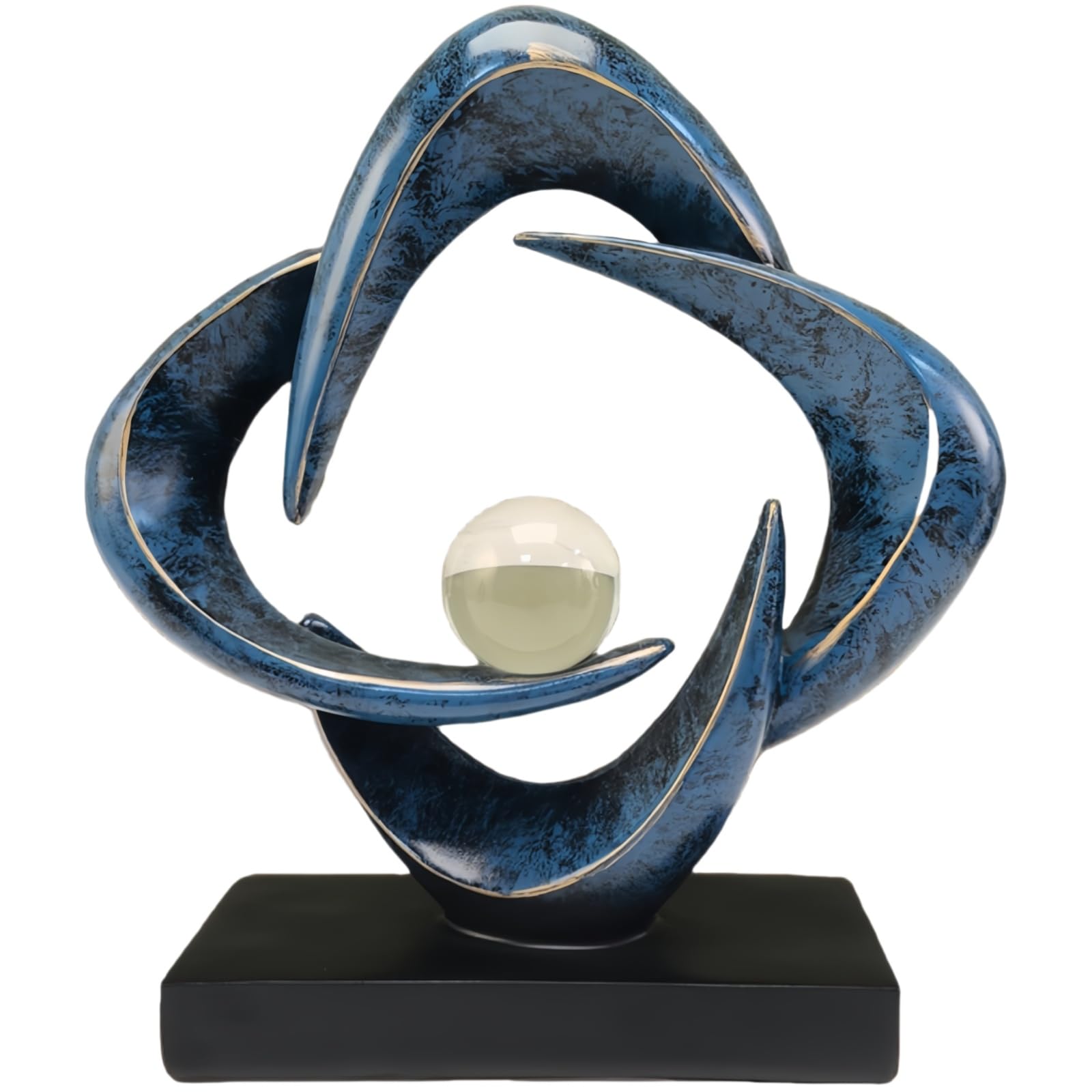 Photo 1 of CECKQUE Modern Home Decor Abstract Decorative Sculpture Decorations for Living Room Dining Room Office, Resin Art Statues Coffee Table Bookshelf Decor Accents (Blue)