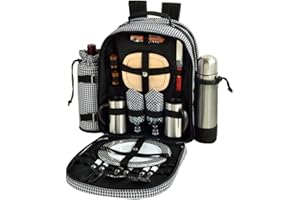 Picnic at Ascot Original Equipped 2 Person Picnic Backpack with Coffee Service, Cooler & Insulated Wine Holder - Designed & Assembled in the USA
