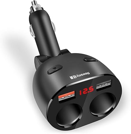 Amazon Xberstar 車用ソケット分配器 シガーソケット 増設 カーチャージャー 2連 1w Qc3 0急速充電 2 4a 5v Usb２ポート 電圧表示 独立スイッチ 車載充電器 12 24v車対応 ソケット充電器 カーチャージャー スマホ 充電器 Iphone12 Ipad Galaxy S9などの他のandroid