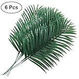 LUOEM Leaves Fake Faux Artificial Leaves Green Single Leaf for Home Kitchen Party Decorations Handcrafts (Green) - 6 Pieces