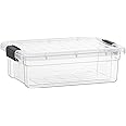 Superio 10 Qt Clear Plastic Storage Bins with Lids and Latches, Organizing Containers, Stackable Plastic Bin for Home, Garage, School, and Office