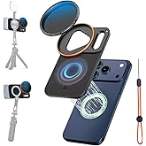 K&F CONCEPT Double-sided Magnetic Lens Filter Mount Adapter with 58mm Variable ND2-32 Filter, Compatible with iPhone 17 Pro M