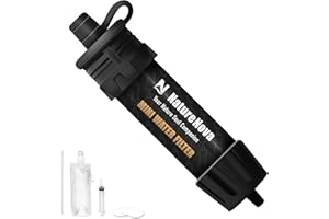 Mini Water Filter NatureNova Portable Emergency Water Filtration System Hiking Camping Straw Survival Gear Emergency Preparedness