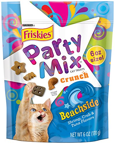 UPC 050000576999, Friskies Party Mix Cat Treats, Beachside Crunch, Shrimp, Crab &amp; Tuna Flavors, 6-Ounce Pouch, Pack of 7