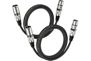 EBXYA XLR Cable 2ft 2 Pack - Balanced DMX Cable, 3 Pin Male to Female Microphone Cable for Speakers, Mixer, Stage Lighting
