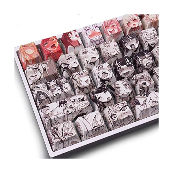 Keycaps PBT Dye Sublimation Upgrade 108 Keycap Set OEM Profile Japanese Anime Keycap Keyset with Puller for Cherry Mx…