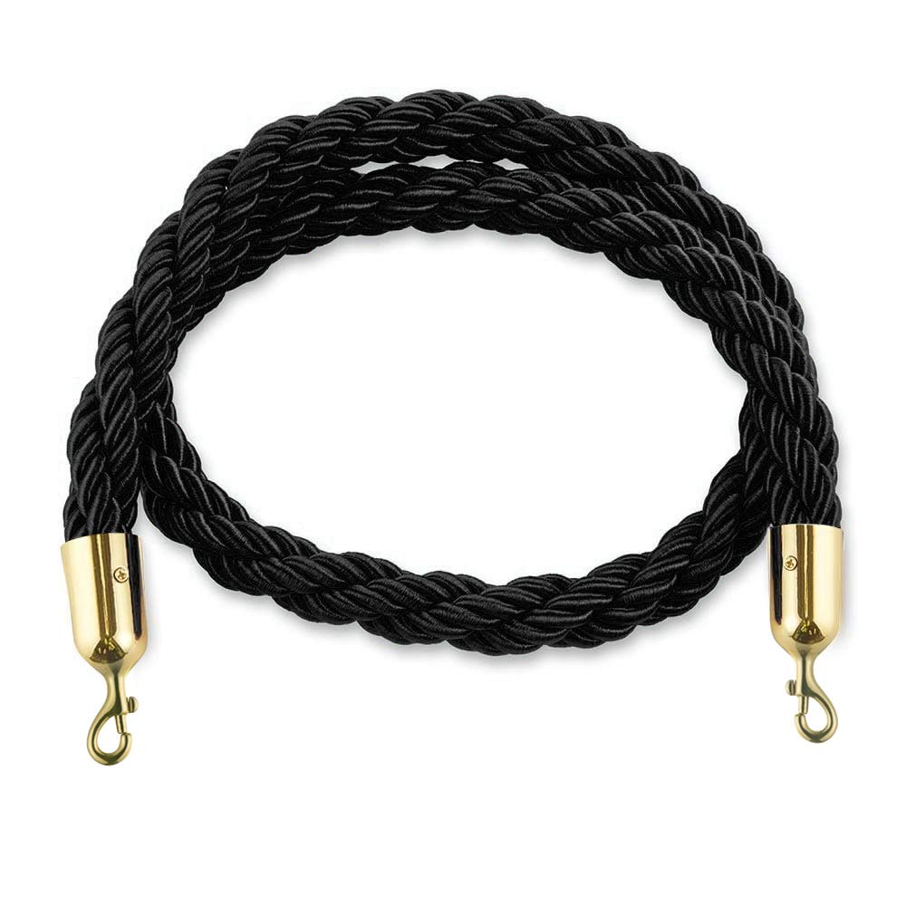 Flexibarrier Twisted Barrier Rope -Basic- 1.5 m (Black Rope with brass snap-ends)