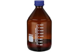 PATIKIL 1 Pack Reagent Media Storage Bottles, 2000ml Borosilicate Glass Graduated Round Bottles with GL32 Blue Screw Cap for 