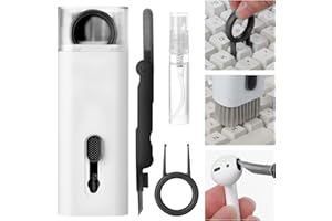DOTER 7 in 1 Electronic Cleaner kit, Keyboard Cleaning Kit with Brush, Multifunctional Cleaner Set for Airpods pro/Laptop/Phone/Computer/Screen (Gray-Black)