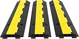 VEVOR 3 Pack 2 Channel Rubber Speed Bump Cable Protector Ramp 11000lbs per Axle view 1