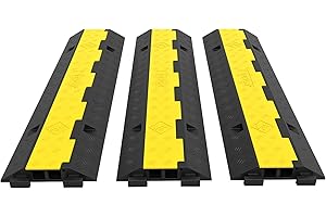 VEVOR Cable Protector Car Dual Channel Rubber Channel Cable Protector Capacity 11000lbs Cable Hose Protector 3 Pack (3 Pack)