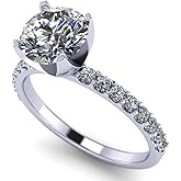 NANA Jewels 1.00ct to 4.00ct Simulated Diamond Engagement Ring Round Solitaire Sterling Silver