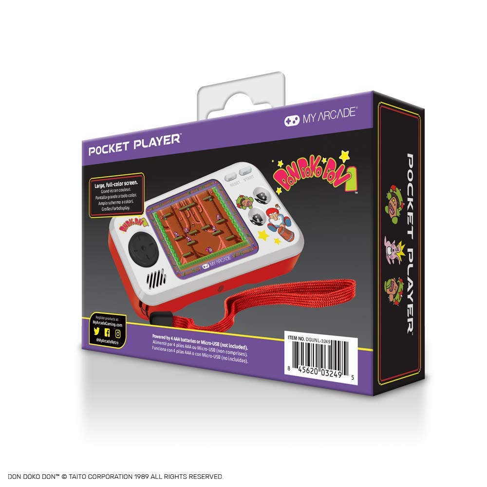 My Arcade Limited Edition Don Doko Don Pocket Player: 3 Built in Games, Don Doko Don 1 and 2, Chack'n Pop, Collectible, Full Color Display, Headphone Jack, Battery or Micro USB Powered
