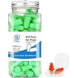 LYSIAN Ultra Soft Green Foam Earplugs 60 Pairs with Reusable Silicone Earplug, 38dB SNR Ear Plugs for Sleeping, Snoring, Work