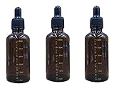 3PCS 50ml/1.7oz Amber Glass Graduated Measurement