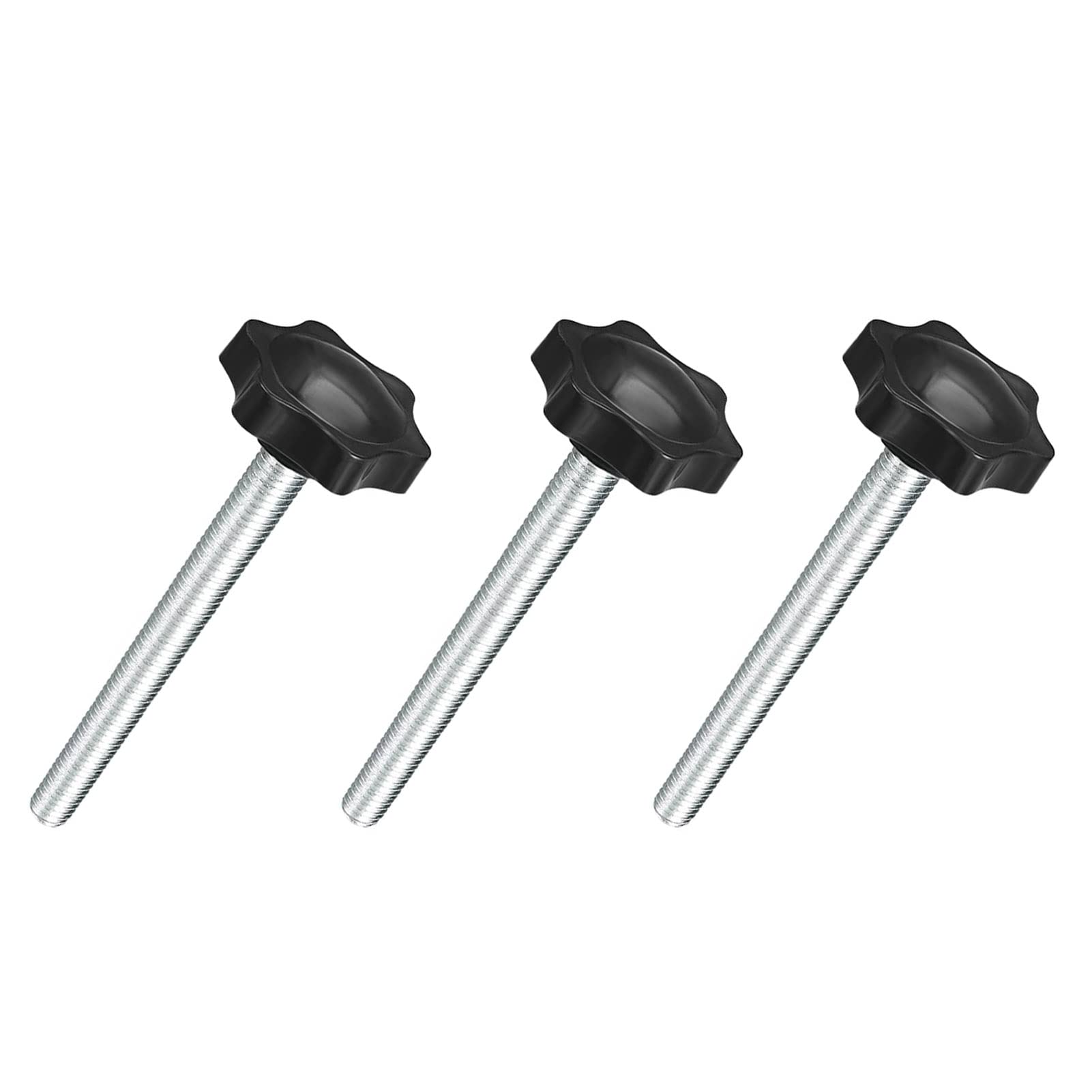 TA-VIGOR 3Pcs M8 x 70mm Plum Hex Shaped Clamping Screw Knob, 38mm Dia Plastic Head Clamping Knob Handle Male Thread Thumb Screw