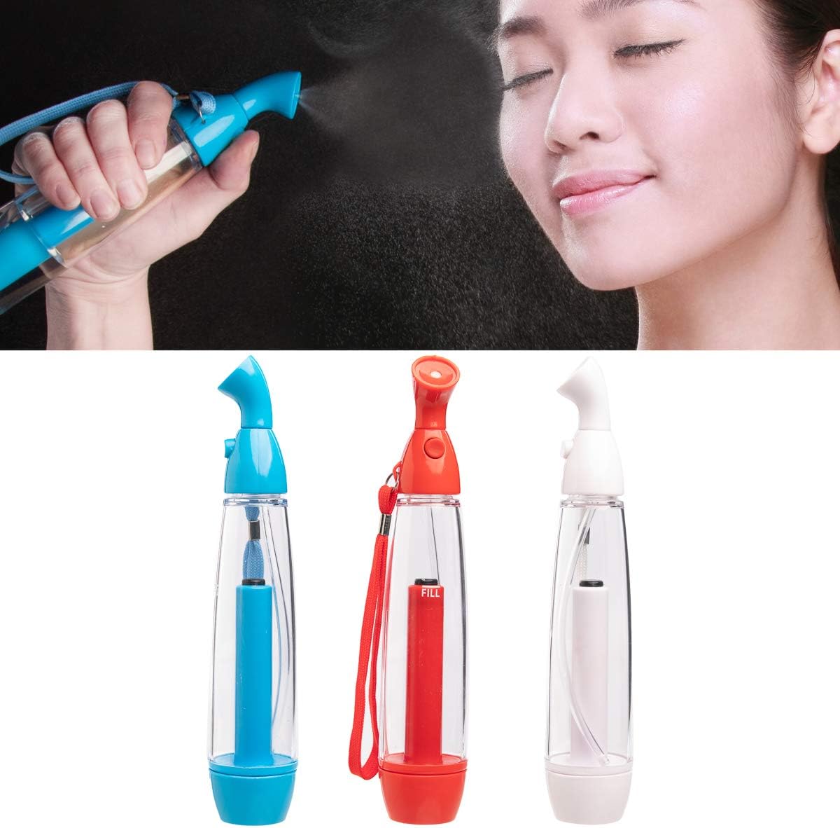 (3 Pack) Continuous Mist Spray Bottle, Personal Water Mister Bottle with Pump for Cooling Face Spray, Travel : Sports & Outdoors
