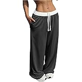 ZAFUL Wide Leg Sweatpants Women Trendy Interior Drawstring Baggy Sweatpants Loose Casual Jogger Pant with Pockets 2025