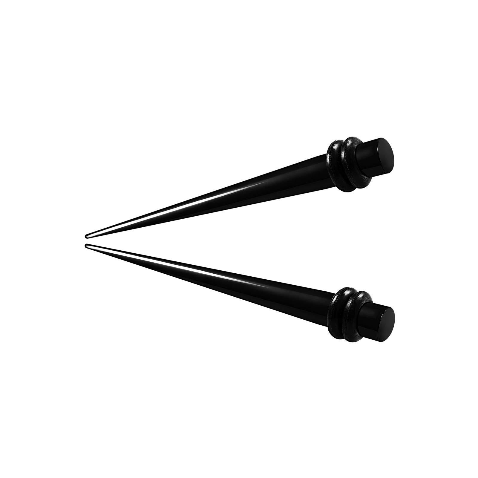 BanaVega 2PCS Acrylic Black 6g 4mm Flesh Black O-Rings Ear Taper Stretcher Gauges Earring Piercing Jewellery 5281