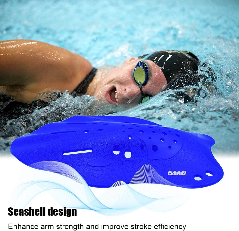Vsidea Swim Hand Paddles, Swimming Trainning Paddles with Adjustable Straps, Swim Paddles for Men Women Child (Blue) : Sports & Outdoors