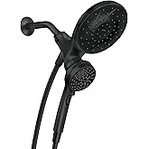 Moen Engage Matte Black 2.5 GPM Handheld Showerhead and Rain Shower 2-in-1 Combo Featuring Magnetic Docking System and Metal Hose, 26009BL