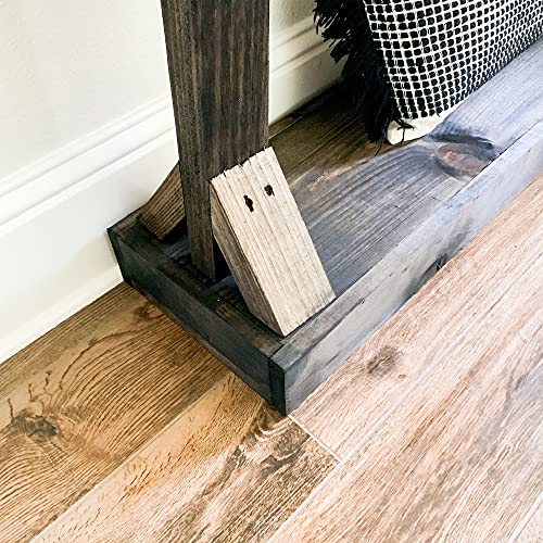 Del Hutson Designs Barb Large Console Table Solid Wood by Dark Walnut