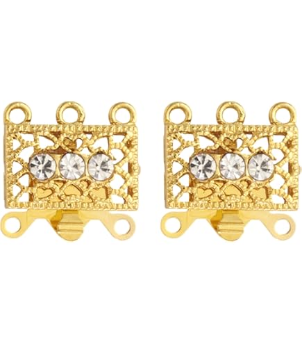 120pcs Multi Strand Jewelry Connectors - 3 Color Rectangle Clasps For Necklaces & Bracelets