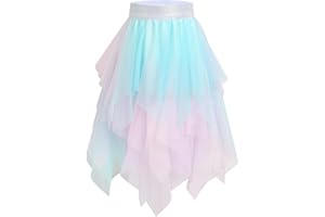 LX7 Tutu Skirt Layered Tulle Multicolored Princess Ballet Dance Dress for Girls Kid Toddler Child