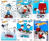 Peanuts Hot Wheels Snoopy Charlie Brown Christmas Set Collectible Pop Culture Car - 2016 Red Baron Dog house / Woodstock / Lucy / Linus Holiday Series