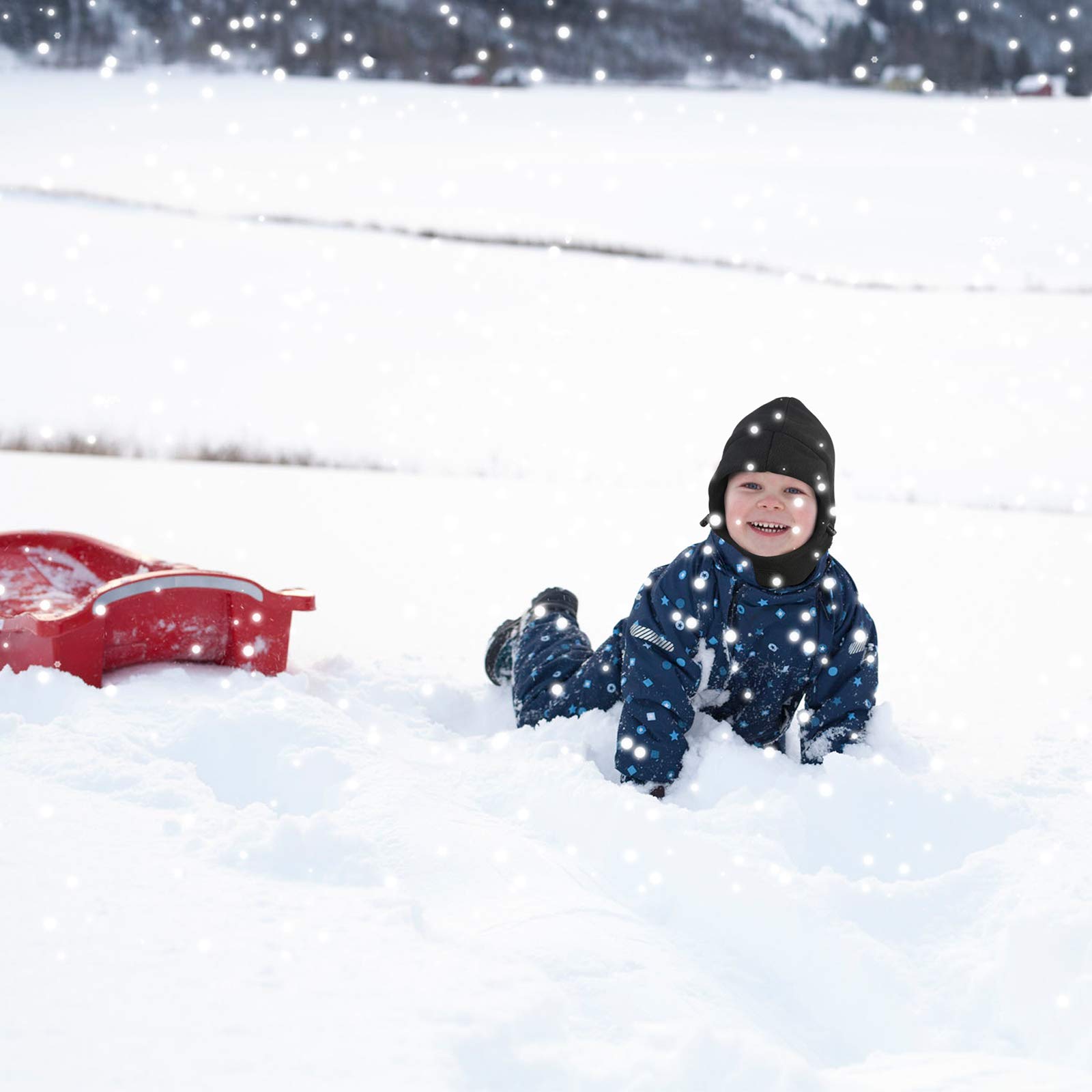 Metable Kids Balaclavas Hat Windproof Face Mask Cover Cap Neck Warmer for Outdoor Sport Ski Snowboarding Cycling (Black)